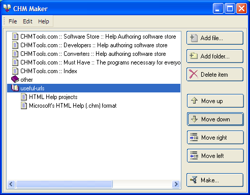 Abee CHM Maker freeware Screenshot